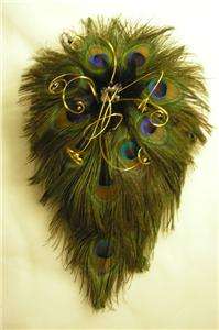 LARGE TEARDROP Peacock Feather Bridal Bouquet Wedding  