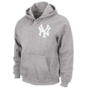  New York Yankees Sweatshirt: Steel Heather NX Flock Hooded 
