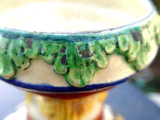 Antique Majolica Raised Relief Capodimonte Style Vase  