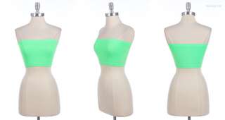   Cropped Tube Top Strapless Tank ONE SIZE VARIOUS COLORS  