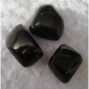  3 Jet Tumbled Stones Gemstones Crystals Healing Rocks 