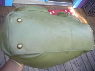 Large Hobo International Botanical Green Leather Hobo Bag Purse  