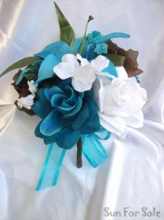 10pcs Bridal Bouquet Wedding Package Bride Groom Centerpiece Pew 