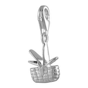  MELINA Charms clip on pendant picnic basket sterling 