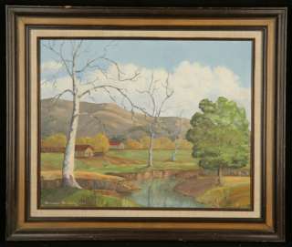   LANDSCAPE OIL PAINTING SORRENTO TREES SIGNED FRANCES MCCARTY 1962