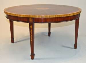 Hepplewhite Inlaid Coffee Table, Mahogany, Hand Carved,  