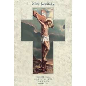  Religious Sympathy Cards   Crucifixion   Laminated with 