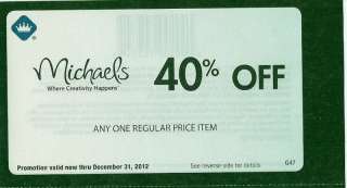 Michaels  reg.price item COUPONS  