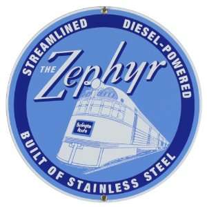    Streamlined Diesel Powered Zephyr Porcelain Sign: Home & Kitchen