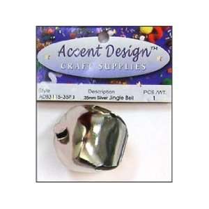  Accent Design Jingle Bell 35mm 1pc Silver (6 Pack): Pet 