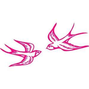  Pink Swallows Birds Car Decal Sticker 