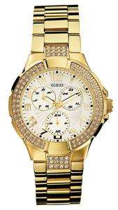 BRAND NEW GUESS MULTIFUNCTION GOLD PRISM CRYSTAL WATCH G13537L NEW IN 