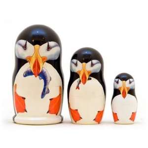 Puffin Bird Nesting Doll 3pc./3.5