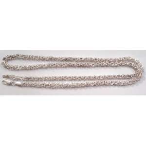    24 Italian Silver Wheat Link Chain Necklace 
