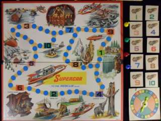 1962 SUPERCAR To The Rescue Board Game, Milton Bradley  