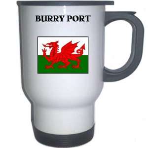  Wales   BURRY PORT White Stainless Steel Mug Everything 