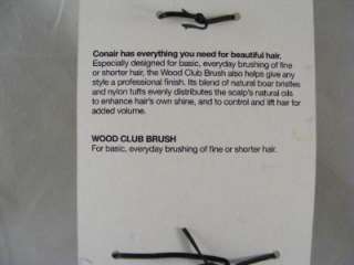 Conair Grooming Brush Boar Bristles Smooth Short Hair 074108951151 