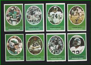 1972 Sunoco Stamp Lot ( 8 ) Philadelphia Eagles Stunning NM MT 