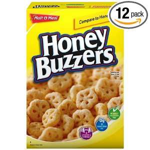 Malt o Meal Cereal Honey Buzzers, 14 Ounce Packages (Pack of 12 