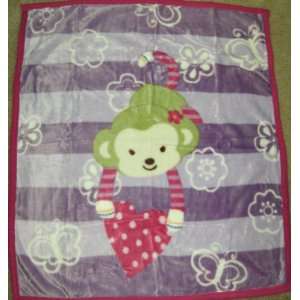  CoCaLo Baby Soft & Cozy Blanket Sweet Monkey Pink: Baby