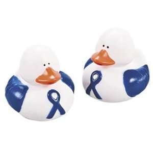  Blue Awareness Ribbon Rubber Duckies   Novelty Toys 