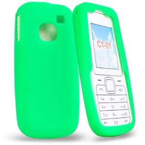   Green silicone case cover pouch holster for nokia c1 01 Electronics