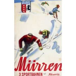 Races at MURREN, Switzerland   Ski Poster