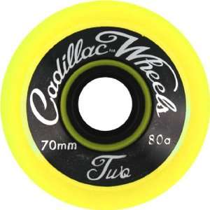  Cadillac Classic Two 70mm Yellow Skateboard Wheels (Set Of 
