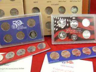 Complete Set State Quarters P, D, S and Silver S in 2 Dansco Books 200 