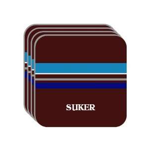 Personal Name Gift   SUKER Set of 4 Mini Mousepad Coasters (blue 