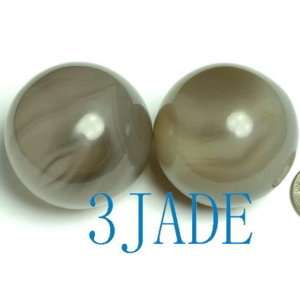 Pair of NATURAL Sardonyx / Agate Medicine Balls/Spheres  