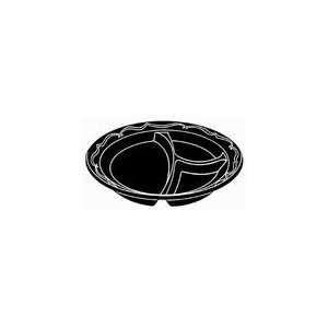   Compartment Black Crystal Finish Plastic Plates: Kitchen & Dining