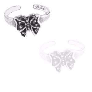 925 Sterling Silver Jewelry, Butterfly Stunner Toe Ring, Adjustable 