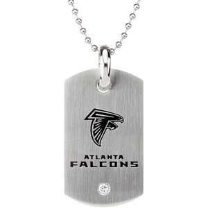   Stainless Steel 45.50mm X 26.00mm Atlanta Falcons Logo Dog Tag W Chain