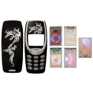  Flashing Battery & Black Dragon Faceplate   Nokia 3390 