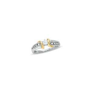   Twist Promise Ring in 10K Two Tone Gold 1/7 CT. T.W. classic Jewelry