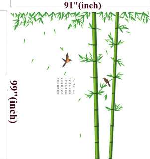 026 DIY Romantic Bamboo And Birds Decorative Wall Paper Art Sticker 
