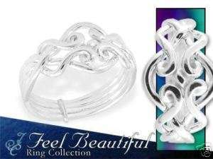 NEW   JC Stg Silver Filigree Puzzle Ring PE10237  