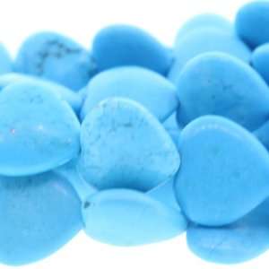 Blue Magnesite  Heart Flat   12mm Height, 12mm Width, Sold by 16 