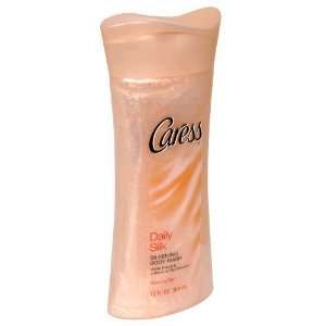 Caress Daily Silk Body Wash with White Peach and Silk Blossom, 12 Oz 