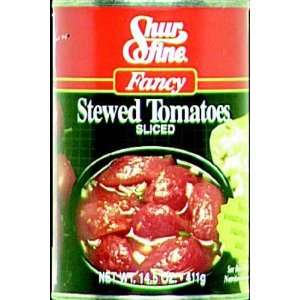 Shurfine Stewed Tomatoes Sliced   24 Pack:  Grocery 