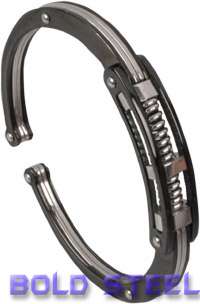 Black SHOCK Handcuff Men Stainless Steel Bracelet $199  