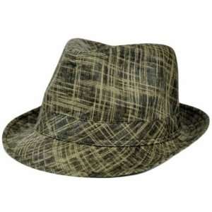   Medium MD Black Tan Graphite Pattern Fedora Trilby Stetson Homburg Hat