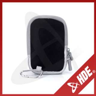 New Black/Gray Neoprene Zip Open Digital Camera Case Pouch Sleeve 