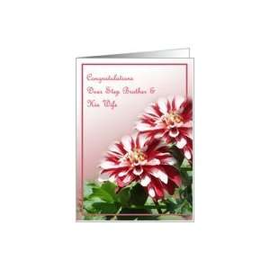  Step brother Wedding Anniversary   Dahlia flowers Card 