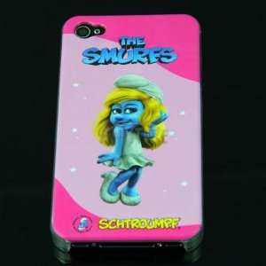 Apple Iphone 4 4S Smurfs Cartoon Design Pink Back Case 