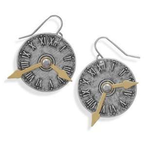  Steampunk Style Clock Style Fashion Earrings Two Tone 
