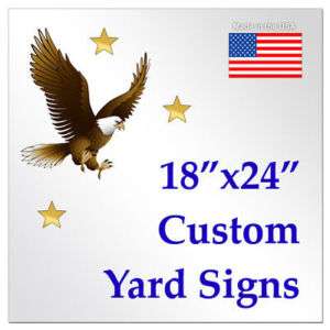 50 18x24 Two Color Yard Signs Custom 1 Sided + Stakes  