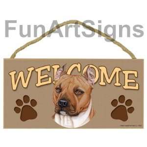 Pitbull (Brown) Welcome Sign   Wooden Sign  Kitchen 