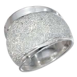    Sterling Silver Tapered Stardust Dome Ring (size 06).: Jewelry